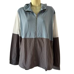 Feel good store Color Block Hoodie Jacket Size XL Front Zipper